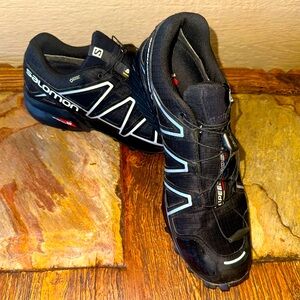 Salomon Black and White Athletic Shoes